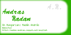 andras madan business card